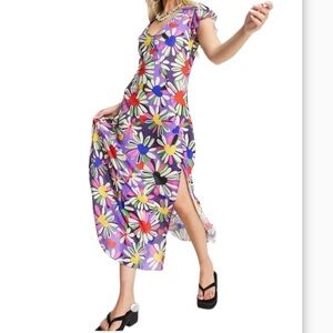 Weekday midi dress with wrap detail in ditsy floral Sz S Women Fun Flowy